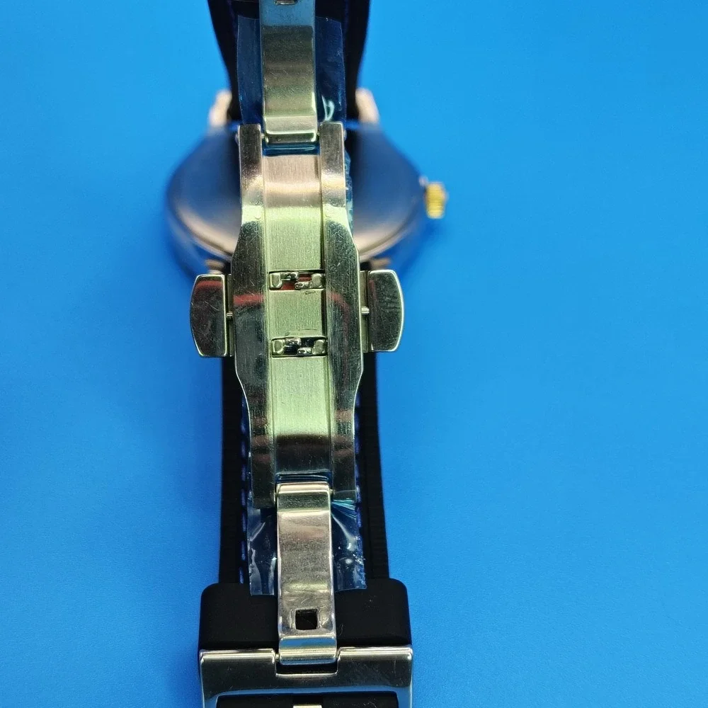 2016 Timex Date 39mm Men's Quartz Watch New Rubber Strap SS Deployment Clasp‎